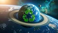 Lav Jorden med genbrugsikon som saturns ring Royalty Free Stock Photo