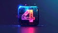 App icon vector-style image of matrix style terminal of the word four Royalty Free Stock Photo
