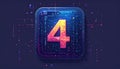 App icon vector-style image of matrix style terminal of the word four Royalty Free Stock Photo