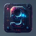 App icon vector-style image of matrix style terminal of the word nine Royalty Free Stock Photo