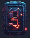 App icon vector-style image of matrix style terminal of the word nine Royalty Free Stock Photo
