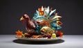 a turkey made out of glss Royalty Free Stock Photo
