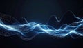 Abstract Blue Energy Waves with Particles Royalty Free Stock Photo