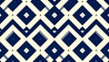 Geometric Pattern with Navy Blue and Cream Diamonds and Squares Royalty Free Stock Photo