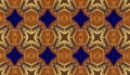 Intricate Geometric Pattern with Brown, Gold, and Blue Elements, Repeating Design for Background or Wallpaper Royalty Free Stock Photo