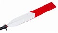 Rowing oar with red and white blade . isolated on a white background. Royalty Free Stock Photo