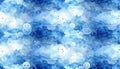 Whimsical Watercolor Smiley Face Clouds in Soft Blue Hues Creating a Dreamy Atmosphere Royalty Free Stock Photo