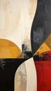 Neutral abstract painting with a touch of yellow, black and red - muted Royalty Free Stock Photo