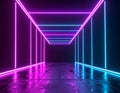 Neon 3D image of cinematic background Royalty Free Stock Photo