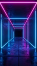 Neon 3D image of cinematic background Royalty Free Stock Photo