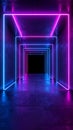 Neon 3D image of cinematic background Royalty Free Stock Photo