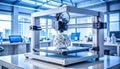 Advanced 3D Printer Creating Intricate Object in Modern Laboratory Royalty Free Stock Photo