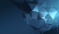 abstract dark blue 3d polygonal geometric shapes shiny background ideal for desktop wallpape Royalty Free Stock Photo