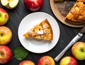 a piece apple pie top view Royalty Free Stock Photo