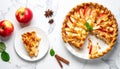 a piece apple pie top view Royalty Free Stock Photo