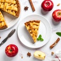 a piece apple pie top view Royalty Free Stock Photo