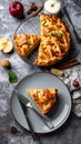 a piece apple pie top view Royalty Free Stock Photo