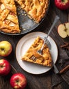 a piece apple pie top view Royalty Free Stock Photo