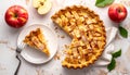a piece apple pie top view Royalty Free Stock Photo