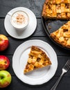 a piece apple pie top view Royalty Free Stock Photo