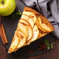 a piece apple pie top view Royalty Free Stock Photo