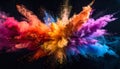 Explosion of powder in diffferent colours on a black background Royalty Free Stock Photo