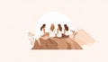 Logo with people sitting on cliff talking Royalty Free Stock Photo