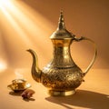 Arabic Coffee pot traditional. Saudi Coffee Dallah, A still life of Saudi traditional Royalty Free Stock Photo