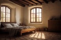 Traditional Catalonian masia elegant bedroom Royalty Free Stock Photo