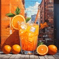 Street art artistic image of orangeade themed background, no words, no lettering Royalty Free Stock Photo