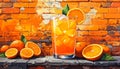 Street art artistic image of orangeade themed background, no words, no lettering Royalty Free Stock Photo