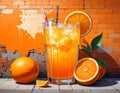 Street art artistic image of orangeade themed background, no words, no lettering Royalty Free Stock Photo