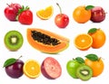 A colorful assortment of fruits on a white background in 4k Royalty Free Stock Photo
