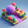 Cute isometric 3D image of clonal hematopoiesis Royalty Free Stock Photo