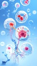 Cute isometric 3D image of clonal hematopoiesis Royalty Free Stock Photo