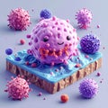 Cute isometric 3D image of clonal hematopoiesis Royalty Free Stock Photo