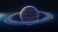 Data Planet Digital World, Binary Code, Technology Planet Concept Royalty Free Stock Photo