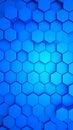 Abstract blue hexagonal pattern background, 3D render of a geometric design Royalty Free Stock Photo