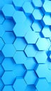 Abstract blue hexagonal pattern background, geometric 3D render, modern design Royalty Free Stock Photo