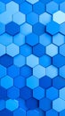 Abstract blue hexagonal pattern, 3D render of geometric background Royalty Free Stock Photo