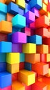 Abstract colorful 3D cube pattern background vibrant geometric design Royalty Free Stock Photo