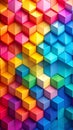 Abstract colorful 3D cube pattern background vibrant geometric design Royalty Free Stock Photo