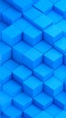 Abstract 3D Blue Cubes Geometric Pattern Background Texture Royalty Free Stock Photo