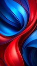 Abstract 3D rendering of flowing red and blue ribbons, vibrant modern background Royalty Free Stock Photo