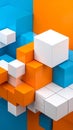 Abstract 3D rendering of stacked colorful cubes in vibrant geometric composition Royalty Free Stock Photo