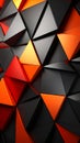 Abstract 3D Triangle Pattern with Red Orange and Black Geometric Shapes Royalty Free Stock Photo