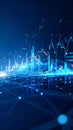 Abstract digital financial data and trading graph visualization background Royalty Free Stock Photo