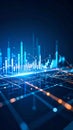 Abstract digital financial data visualization with glowing lines and graphs Royalty Free Stock Photo