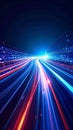 Abstract digital highway with light trails and data flow, futuristic technology concept Royalty Free Stock Photo