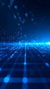 Abstract digital network data visualization with glowing blue dots and lines Royalty Free Stock Photo